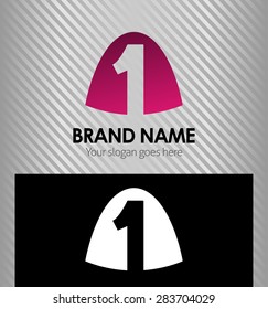 Number logo design.Number one logo
