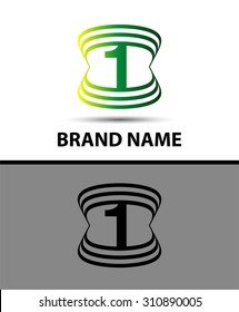 Number logo design.Number one logo
