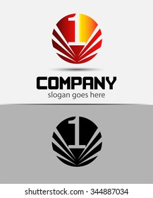Number logo design.Number one logo
