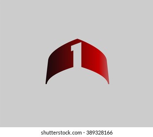 Number logo design.Number one logo
