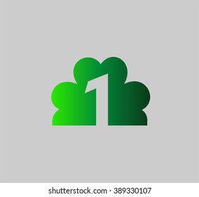 Number logo design.Number one logo
