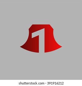 Number logo design.Number one logo
