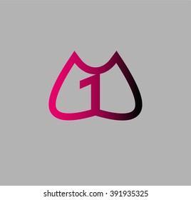 Number logo design.Number one logo
