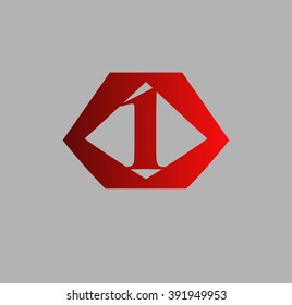 Number logo design.Number one logo
