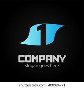 Number logo design.Number one logo
