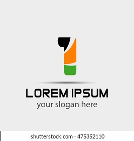 Number logo design.Number one logo

