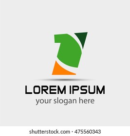 Number logo design.Number one logo
