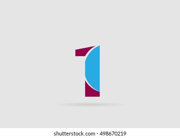 Number logo design.Number one logo
