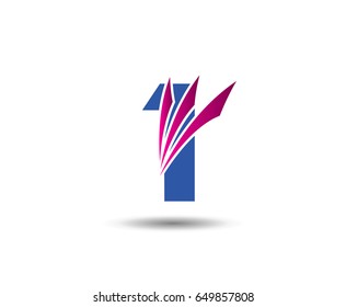 Number logo design.Number one logo
