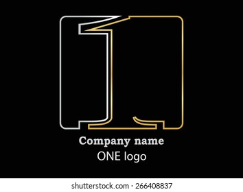 Number logo design.Number one logo.Logo 1 vector template.