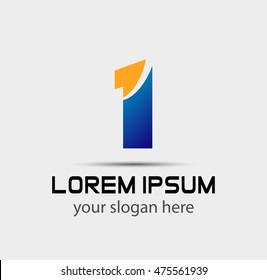 Number logo design.Number one logo.Logo 1 vector template
