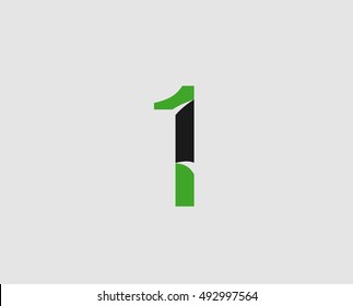 Number logo design.Number one logo.Logo 1 vector template
