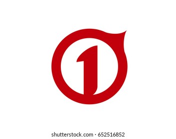Number logo design.Number one logo.Logo 1 vector template
