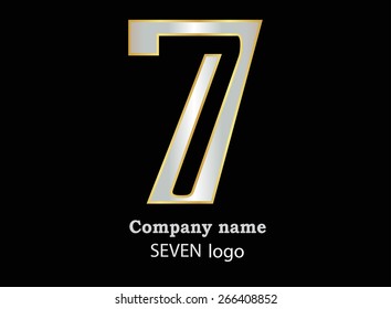 Number logo design.Number seven logo.Logo 7 vector template.