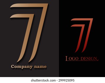 Number logo design.Number seven logo.Logo 7 vector template.