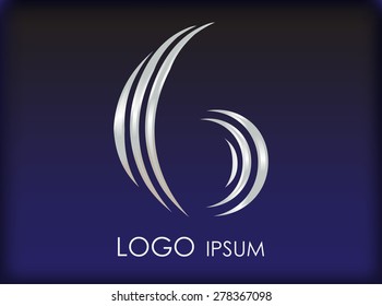 Number logo design.Number six logo.Logo 6 vector template.