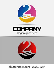 Number logo design.Number two logo
