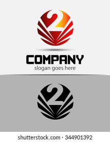 Number logo design.Number two logo

