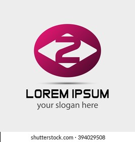 Number logo design.Number two logo
