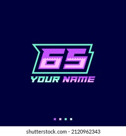 Number logo with fast speed lines. Vector sport style typeface, sports club.