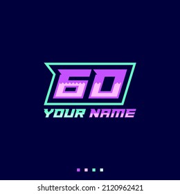 Number logo with fast speed lines. Vector sport style typeface, sports club.