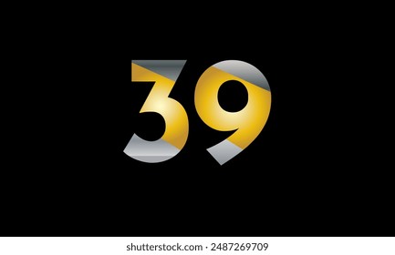 Logotipo numérico Gold Platinum Simple Business
