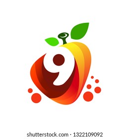 Number logo, the orange fruit logo with number 9 in it