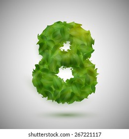 A number made by leaves, vector