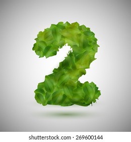 A number made by leaves, vector