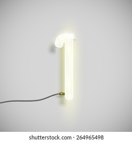 Number Made By Neon Font, Vector