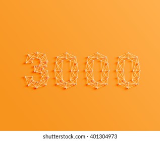 A number made by pins and lines, 3D and realistic, vector