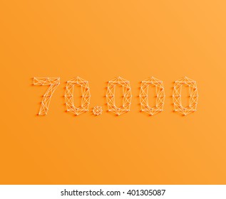 A number made by pins and lines, 3D and realistic, vector