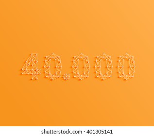 A number made by pins and lines, 3D and realistic, vector