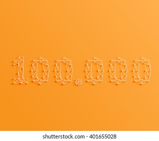 A number made by strings and pins, vector