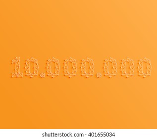 A number made by strings and pins, vector