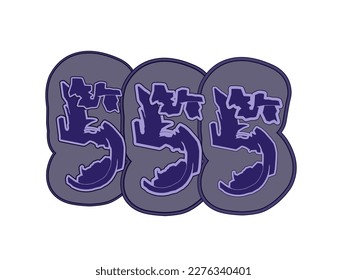 die Zahl, die in Vektorgrafik und violettem Farbton gemacht wurde.