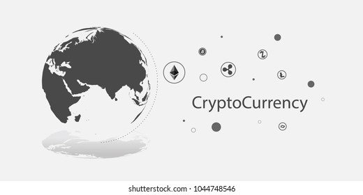 Number of many cryptocurrency around the world, internet currency, money on the go, digital asset, virtual currency, digital currency and electronic money.