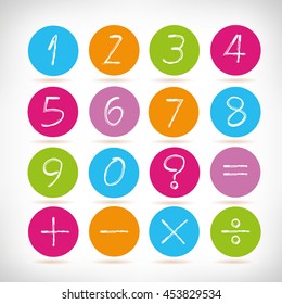 number and math sign icons