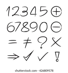 number and math signs