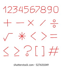 number and math symbols