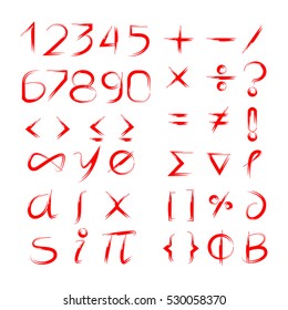 number and math symbols
