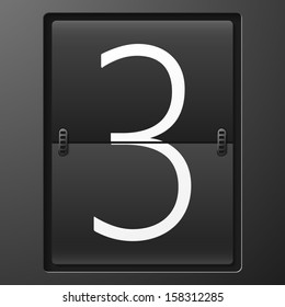 Number from mechanical scoreboard alphabet