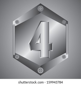 number in metal