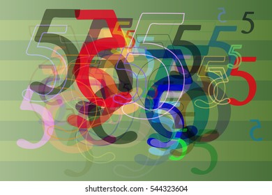 Number and motion several five with picture, 5