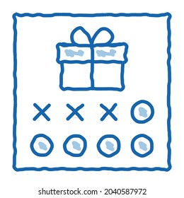 Number Needed to Receive Gift sketch icon vector. Hand drawn blue doodle line art Number Needed to Receive Gift sign. isolated symbol illustration