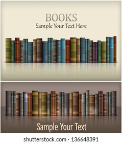 Number of new books on white & text, vector illustration. Vector Illustration.