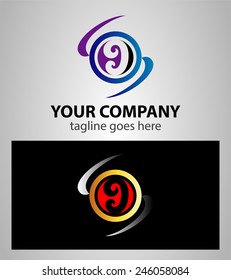 Number nine 9 logo icon template elements 