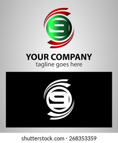 Number nine 9 logo icon template elements
