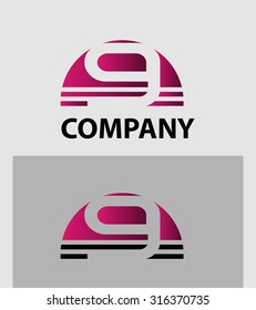 Number nine 9 logo icon template elements
