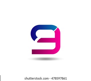 Number nine 9 logo icon template elements
